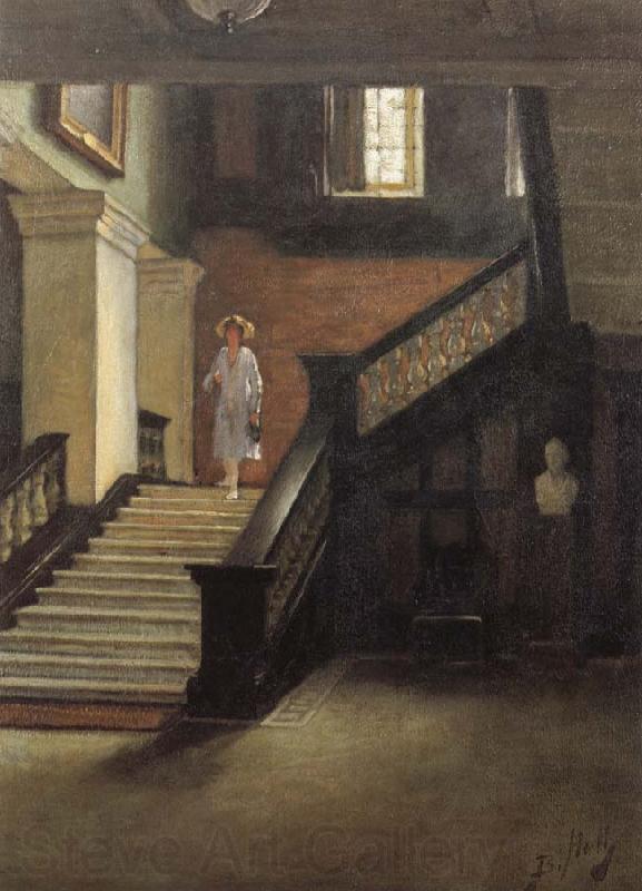 Bernard Hall Staircase to Public Library Spain oil painting art